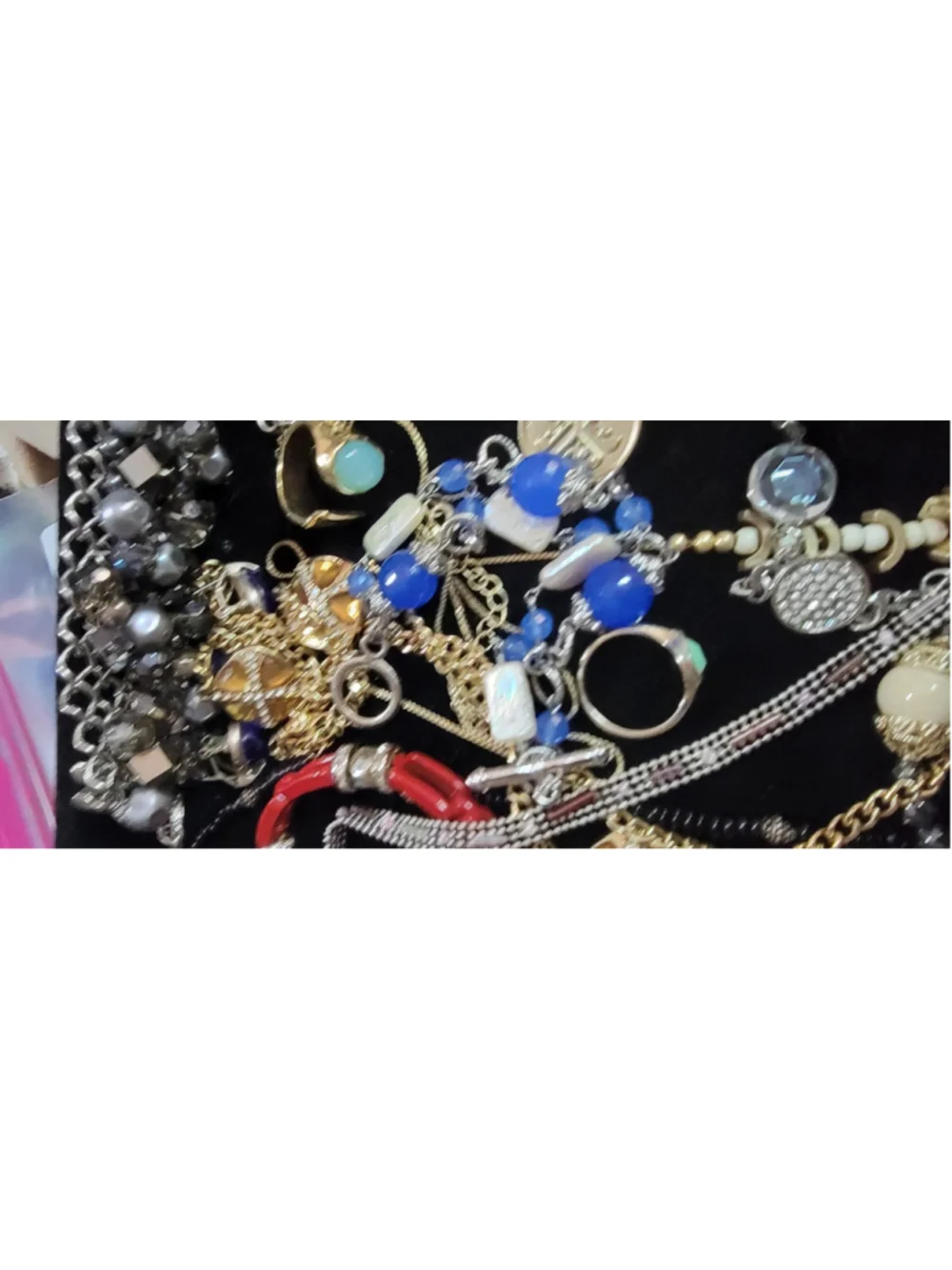 Vintage Statement Jewelry Lot Necklaces Bracelets Rings Mixed Designer Style Boh - Picture 5 of 11